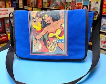 Wonder Woman Courier Bag,  Crossbody Canvas Comic Superhero Messenger Bag