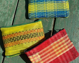 Love Shine Mesh Plaid 7” Zipper Pouch, Coin Bag, Cosmetic Case,