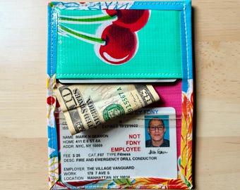 Oil Cloth credit card case, wallet