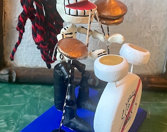 Deluxe Day of the Dead Drummer, Musician Ceramic Figurine