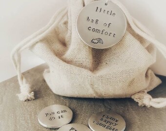 Custom Bag Of Tokens - Hand Stamped Tokens - Mindfulness Gift - Personalisation Available