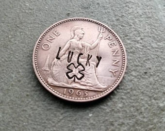 Lucky Coin - Hand Stamped UK Coin - Secret Santa Gift - Stocking Stuffer