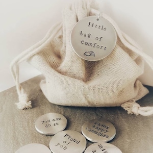 Little Bag Of Tokens Mindfulness Gift Hand Stamped Tokens image 1