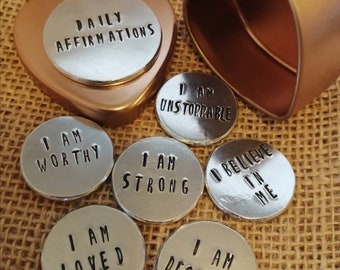 Daily Affirmation Token Tins - Mindfulness Tokens - Keepsake Gift