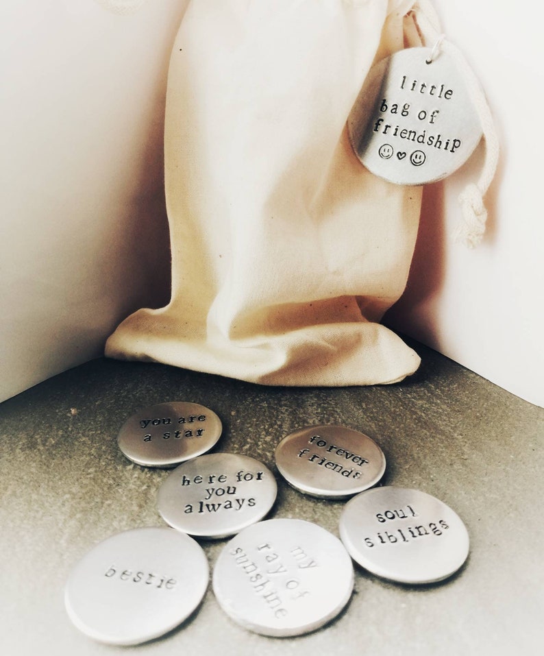 Little Bag Of Tokens Mindfulness Gift Hand Stamped Tokens image 2