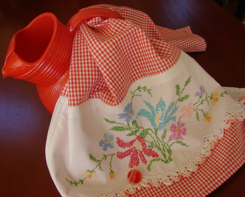 Recycled Vintage Pillowcase to Upcycled Tea Towel Retro Etsy