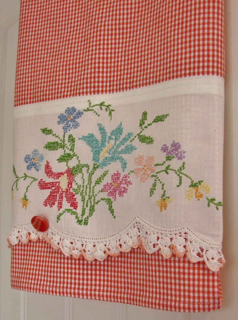 Recycled Vintage Pillowcase to Upcycled Tea Towel Retro Etsy