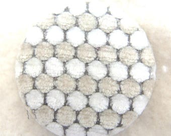 Handmade Fabric Covered Button: Gray Shades (38mm)