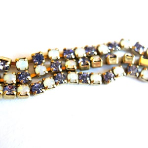 18 inches Vintage Swarovski chain, srass rhinestone chain, Swarovski crystals embedded in brass setting-Swc102