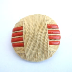 Antique button handmade coverted with thread, 36mm, might be collectible, RARE-select quantity