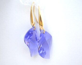 Earrings made of Swarovski light blue crystal