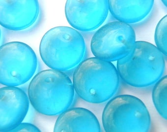 Lot De 80 Perles Vintage En Verre Ancien - Bleu Lisse 9 Mm - Fabriqué En Inde Années 80