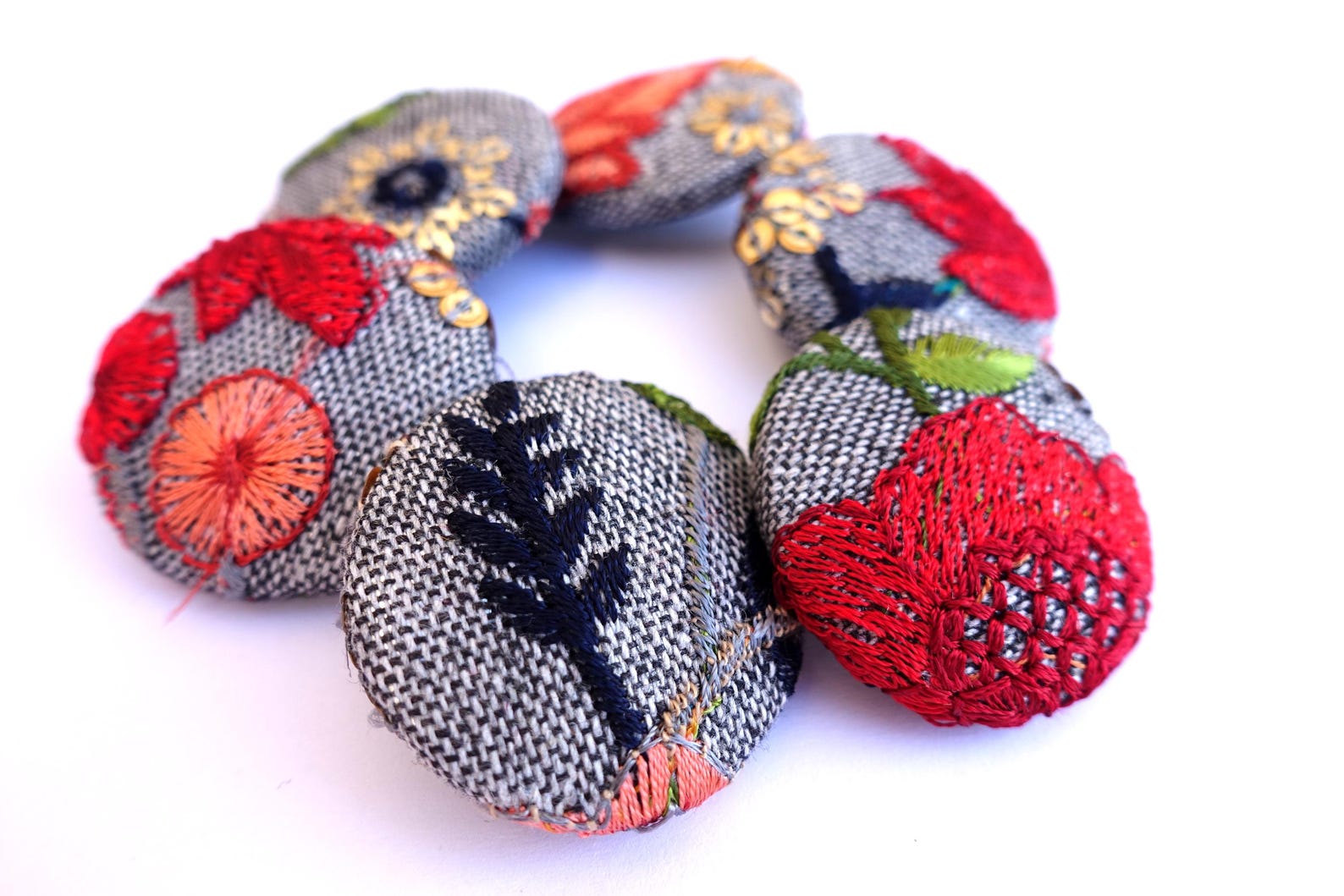 6 Buttons, Fabric Covered Button Handmade Button 32mm/3.2cm - Etsy