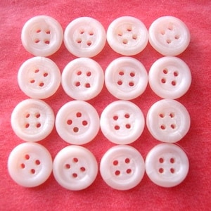 15 Buttons, vintage, white milk glass buttons, can be use as a bead, 10mm