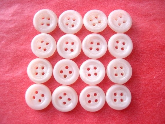 Lot De 10 Boutons Vintage Avec Perle En Verre - Diamètre 1,5 Cm - Réf. 1506 - Occasion - Origine France