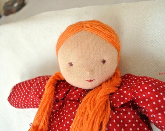 Waldorf doll, pillow doll- 8inch\ 20cm,handmade of natural eco materials, no machine involved