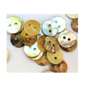 10 Natural Shell Buttons: 11mm Button Jewelry Supplies