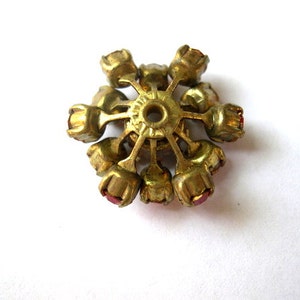 SWAROVSKI flower BEAD antique vintage metal flower with light blue shade crystals RARE image 2