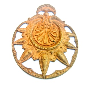 Vintage metal decorative stamping pendant 60mmx50mm, jewelry making