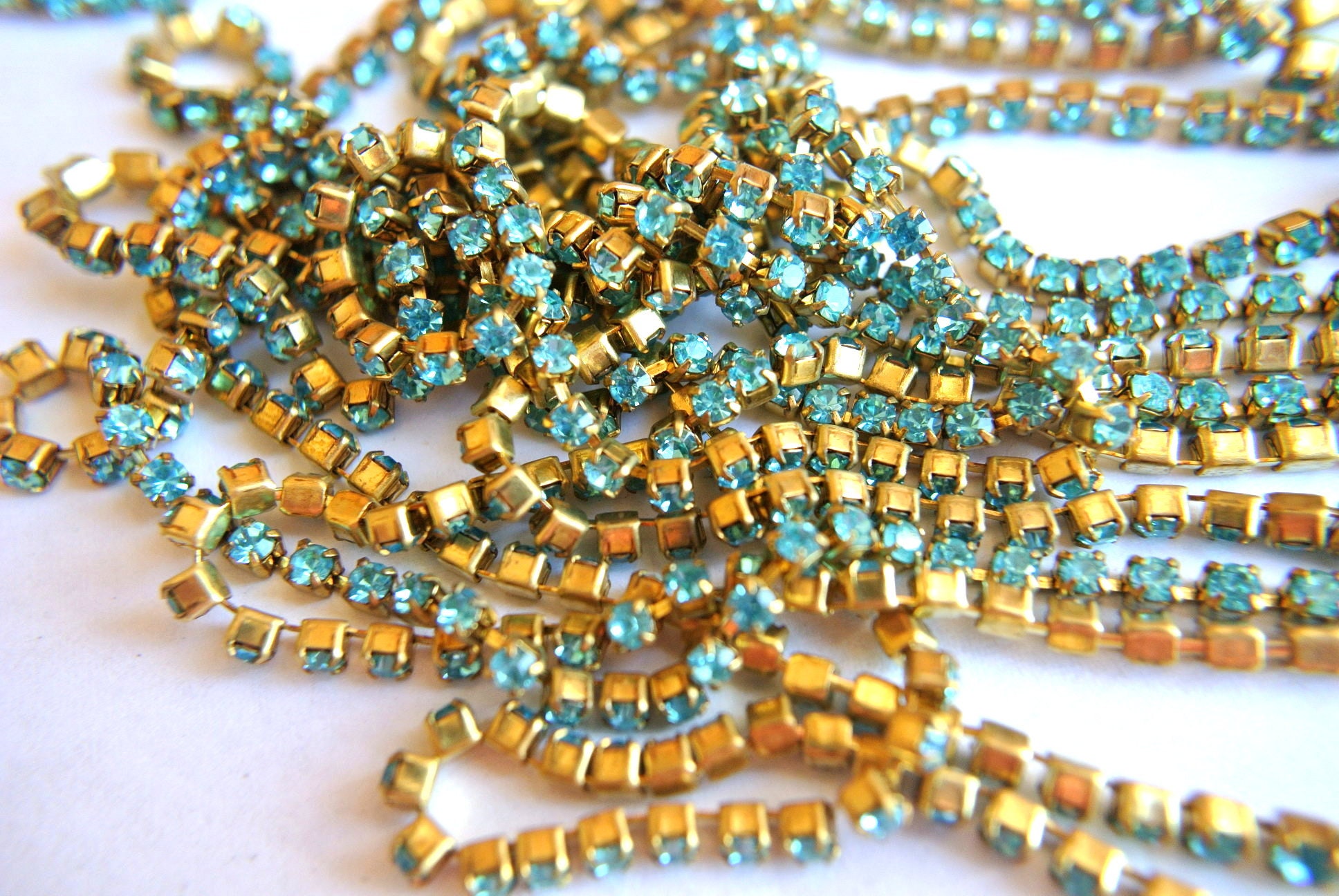 2 Vintage SWAROVSKI beads clear rhinestones crystals in metal setting  genuine 1100 made in Austria