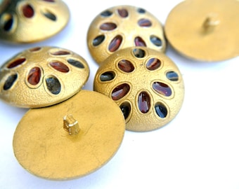 Vintage Buttons Bronze Color Plastic Large 38mm [6pcs]
