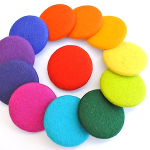 Botón, botones forrados de fieltro 100% lana de 38 mm/3,8 cm/60L - seleccione color y cantidad