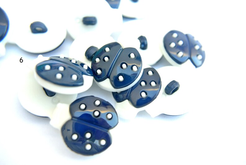 6 Vintage Ladybug Buttons in 10 Colors 19mmx16mm, Children Buttons ...