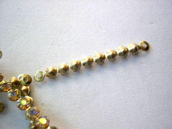 6 Vintage Swarovski crystal connector beads 8 AB aurora | Etsy