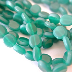 12 Czech glass beads, rectangle blue shades 10mmx9mm glass Czech beads