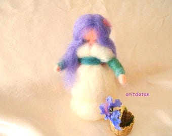Needle Felted Wool Stading Doll: Waldorf Art Handmade Fairy Gift