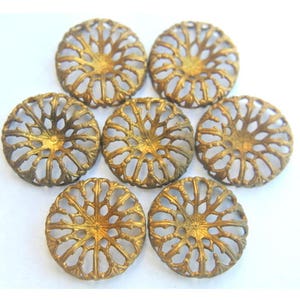 6 Vintage filigree flower shape 19mm