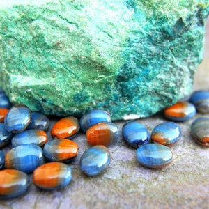 25 Czech glass beads, brown Czech beads 9mmx7mm, oval shape