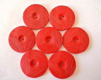 45 Buttons vintage plastic red 35mm