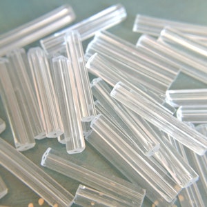 ATLAS beads, 6 Vintage beads, rectangular tube LARGE beads 35mmX6mm, unique beads