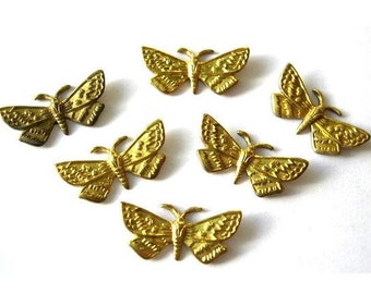 7 butterfly shape vintage metal findings