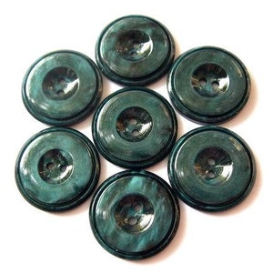 60 Buttons antique vintage  plastic dark blue green 18mm