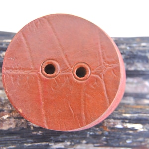 2pcs Antique leather button, large buttons 28mm, RARE to find