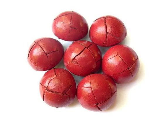 Set of 6 x 20mm Brown Leather Look Football Shank Buttons Knitting Sewing Coat