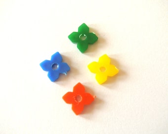 25 beads, flowers, plastic,  vintage, 8.5mm-select color