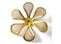 3 Flower beads, gold color metal. vintage, 40mm product logo