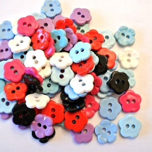 10 Vintage flowers buttons, select color,  14mm, sweet buttons