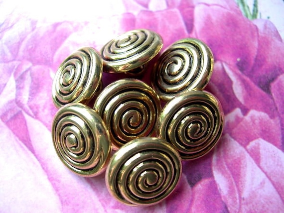 6 botones Vintage diseño espiral botones joya ribete grande 15mm