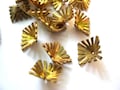 6 Flower cap beads, metal. vintage, 10mm, rare design product logo