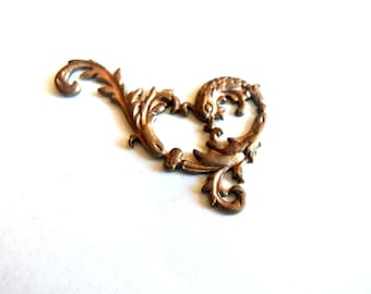 Vintage metal decorative jewelry ornament supply, jewelry making finding, 39mm height 1pcs, RARE