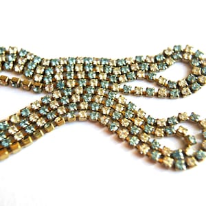 18 inches Vintage Swarovski chain, rhinestone chain, Swarovski crystals, strass crystal chainbrass setting 2mm-Swc5