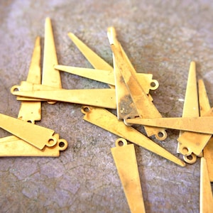6 Vintage metal dangling parts for jewelry,  findings 28mm length