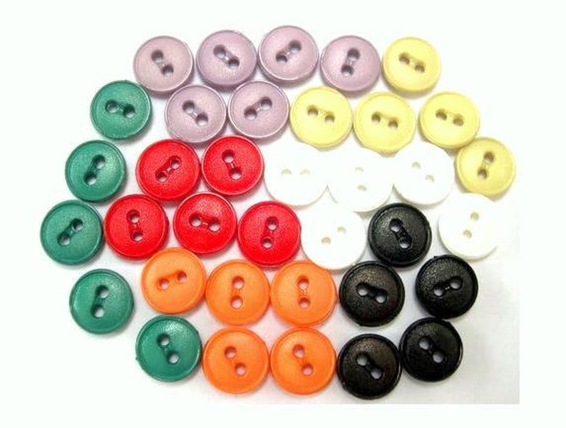70 Vintage plastic buttons set of 7 colors can be use as Etsy