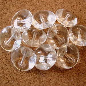 10 Buttons, clear glass buttons, translucent, 14mm, GREAT FOR CHILDREN image 1