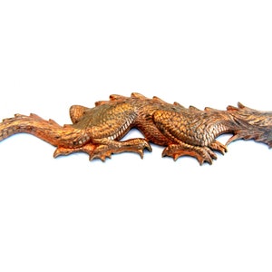 Dragon vintage copper shade metal stamping-RARE 68mmx15mm