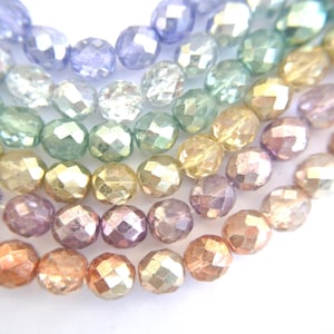 VINTAGE Crystal glass beads, faceted Czech beads 10mm RARE colors-12 beads-select color